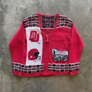 Vintage Oklahoma OU Sooners knit sweater Size large